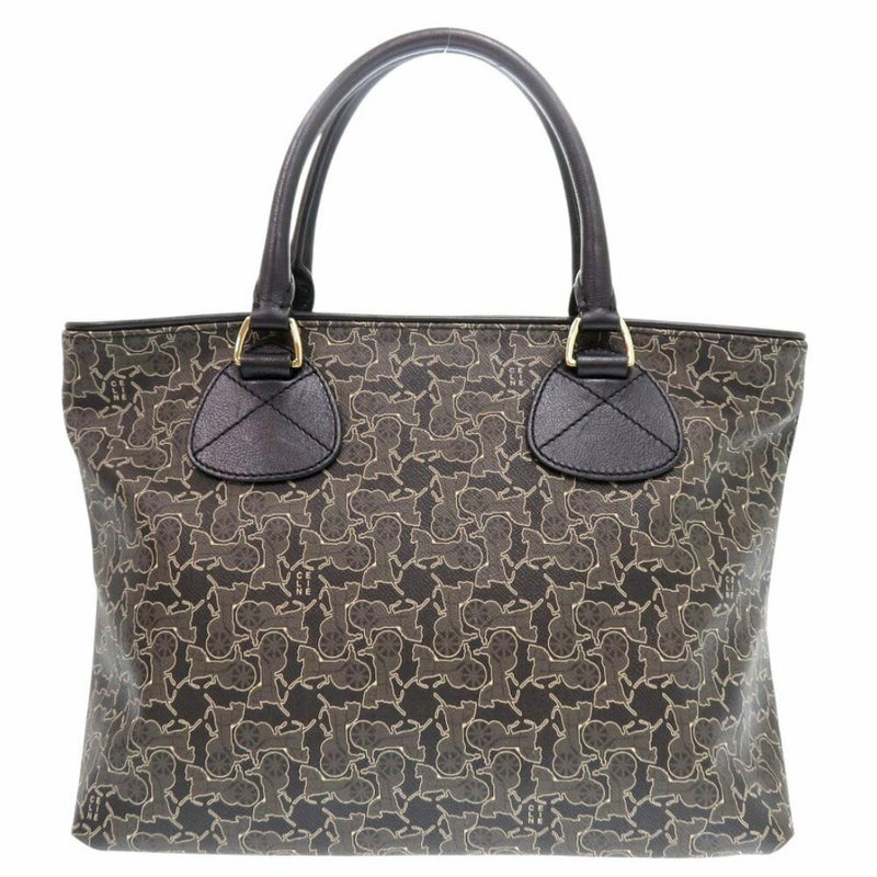 Like new CELINE SALKY LINE PVC Leather Brown Handbag Brown 1547 [Used] CELINE