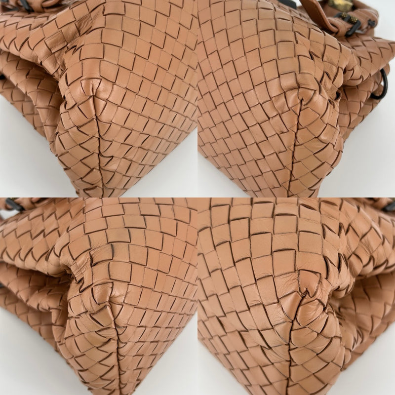BOTTEGA VENETA Intrecciato Roman Bag Small 2-Way Bag Calfskin Beige 489509 2WAY