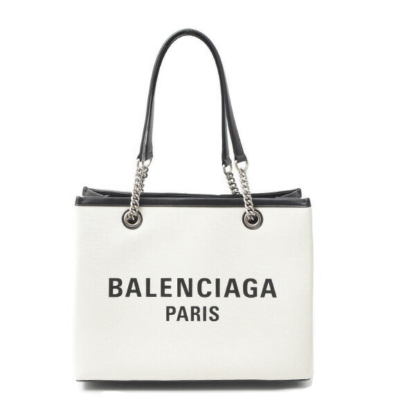 Balenciaga bag for women logo chain tote canvas natural x black BALENCIAGA