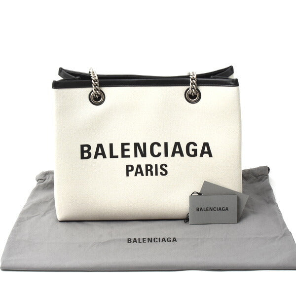 Balenciaga bag for women logo chain tote canvas natural x black BALENCIAGA