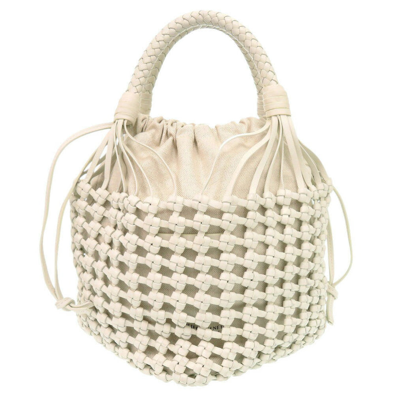 Beautiful condition Bottega Veneta Cavallino 709612 Leather Canvas White