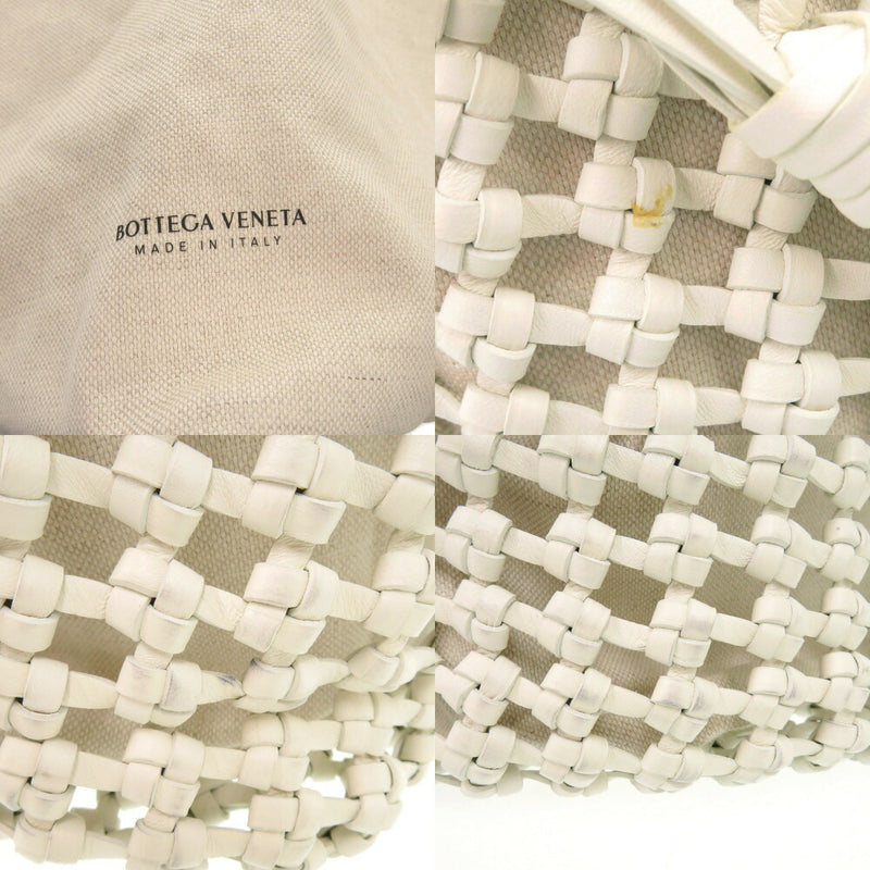Beautiful condition Bottega Veneta Cavallino 709612 Leather Canvas White
