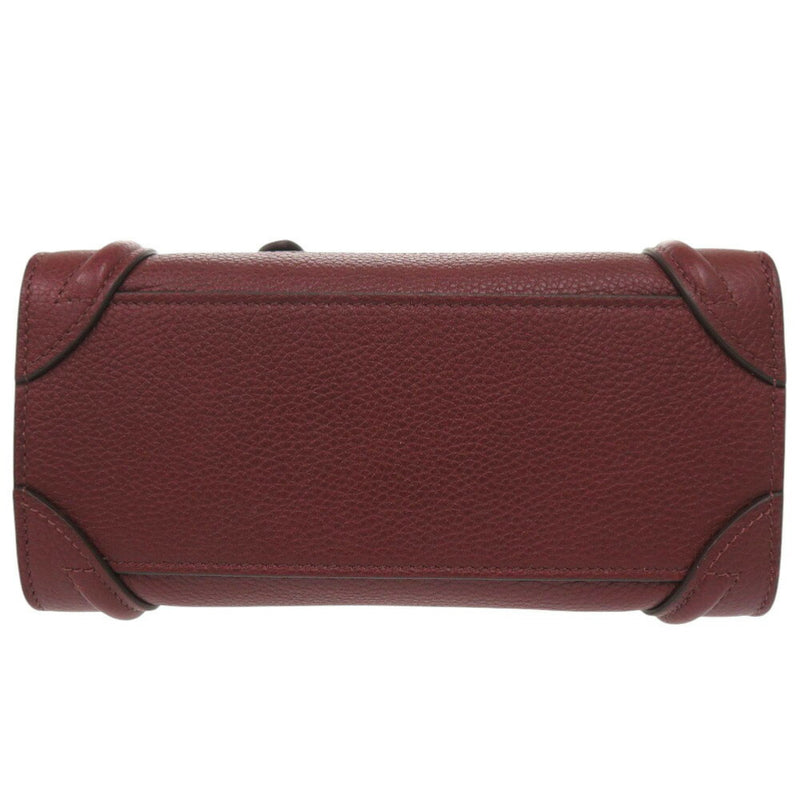 Like new Celine luggage nano shopper leather burgundy 2WAY handbag shoulder bag