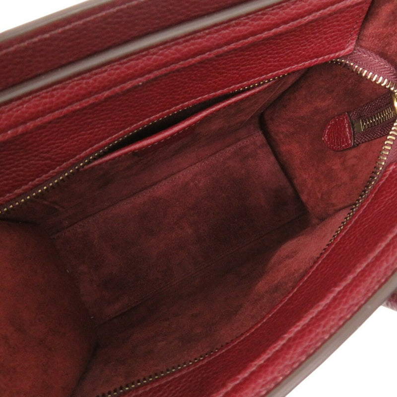 Like new Celine luggage nano shopper leather burgundy 2WAY handbag shoulder bag
