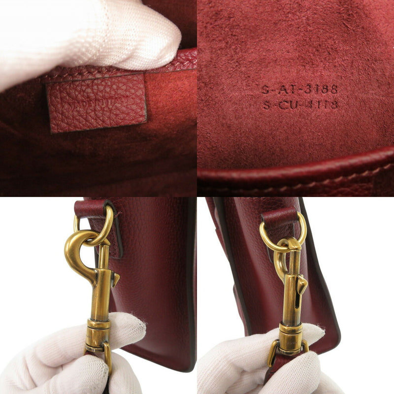 Like new Celine luggage nano shopper leather burgundy 2WAY handbag shoulder bag