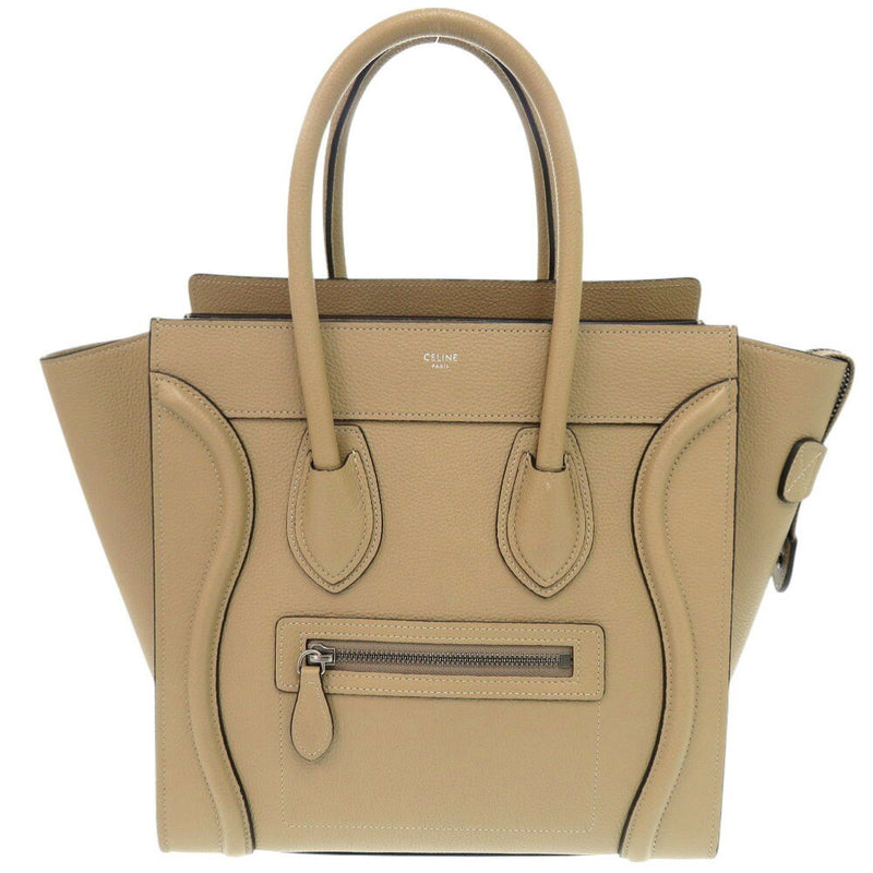 Beautiful Celine Luggage Micro Shopper Leather Beige Handbag 1112 [Used] CELINE