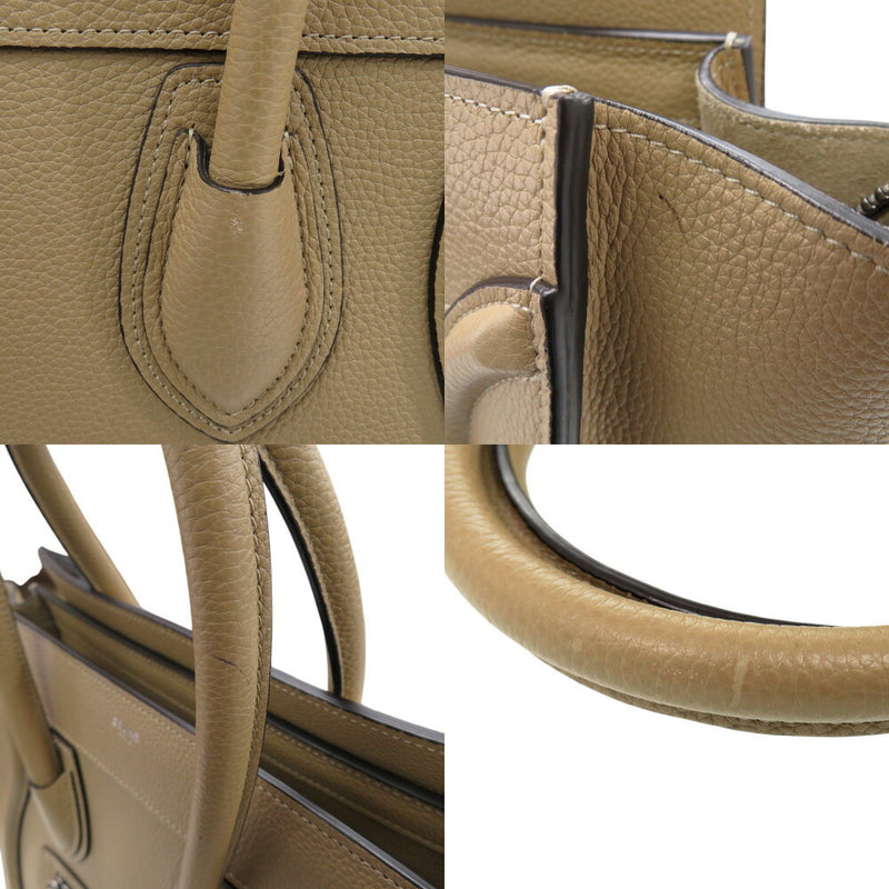 Beautiful Celine Luggage Micro Shopper Leather Beige Handbag 1112 [Used] CELINE