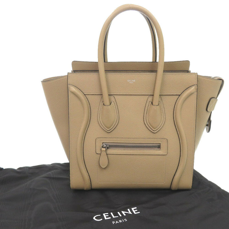 Beautiful Celine Luggage Micro Shopper Leather Beige Handbag 1112 [Used] CELINE