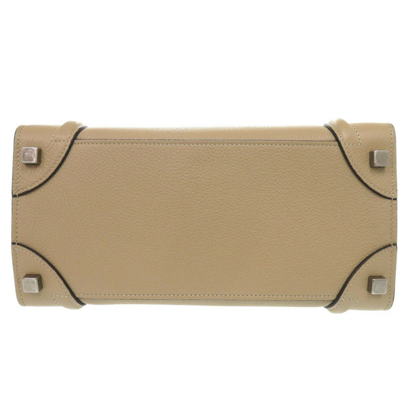Beautiful Celine Luggage Micro Shopper Leather Beige Handbag 1112 [Used] CELINE