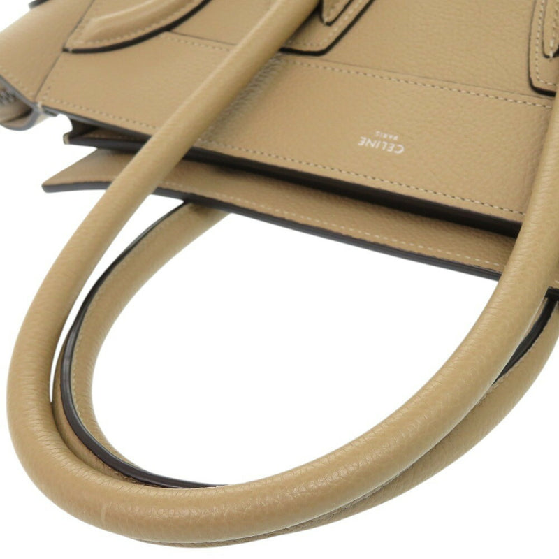 Beautiful Celine Luggage Micro Shopper Leather Beige Handbag 1112 [Used] CELINE