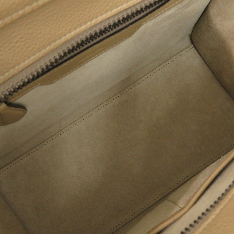 Beautiful Celine Luggage Micro Shopper Leather Beige Handbag 1112 [Used] CELINE