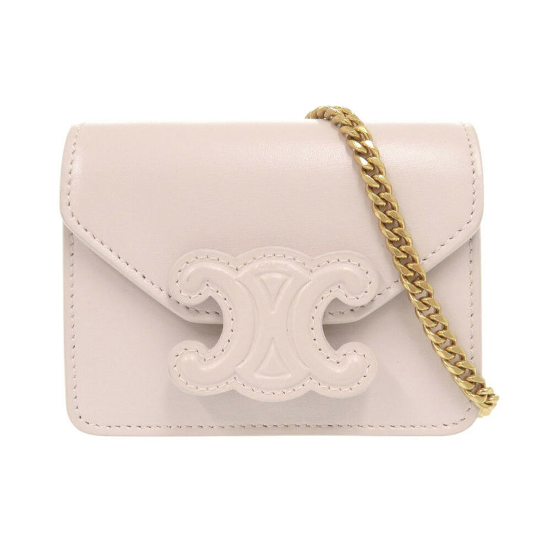 Like new Celine Triomphe Leather Pink Mini Chain Shoulder Bag Chain Shoulder