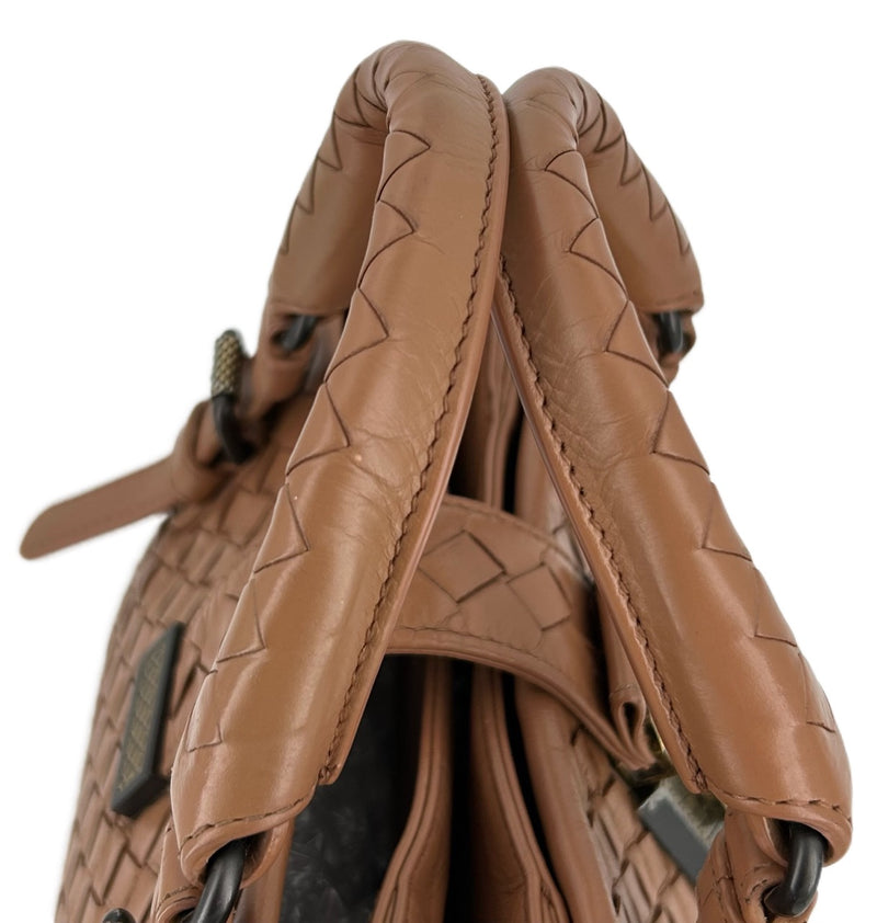 BOTTEGA VENETA Intrecciato Roman Bag Small 2-Way Bag Calfskin Beige 489509 2WAY