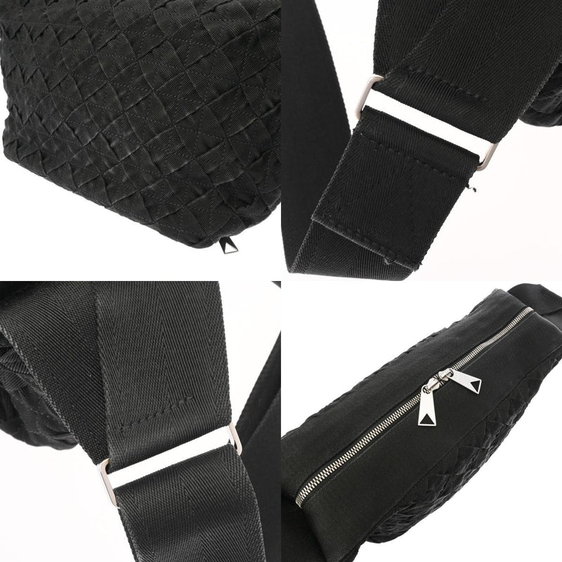 BOTTEGAVENETA Intrecciato Weping Black 657952 Women's Canvas Shoulder Bag A