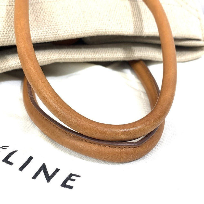 CELINE Luggage Phantom Tote Bag Beige x Caramel Linen/Leather Women's Bag