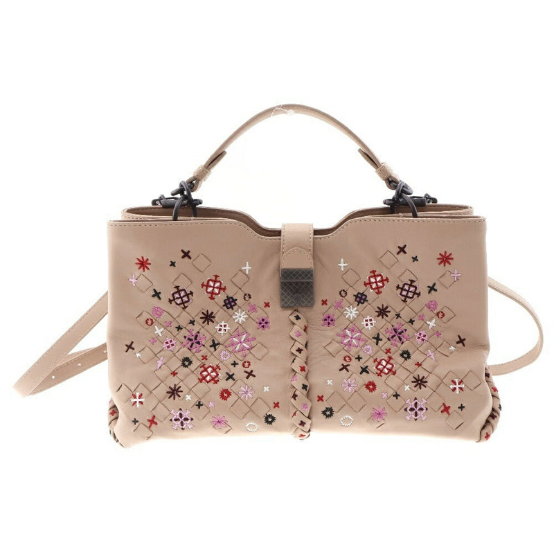 BOTTEGA VENETA Intrecciato Napoli Handbag 2-way bag Shoulder bag Beige Leather