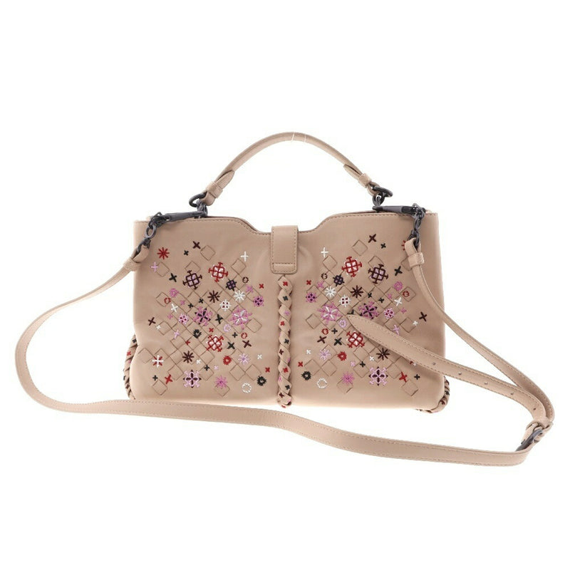 BOTTEGA VENETA Intrecciato Napoli Handbag 2-way bag Shoulder bag Beige Leather