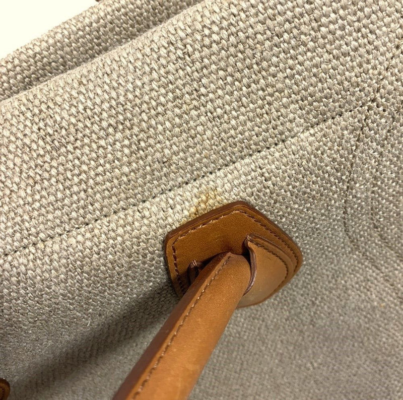 CELINE Luggage Phantom Tote Bag Beige x Caramel Linen/Leather Women's Bag