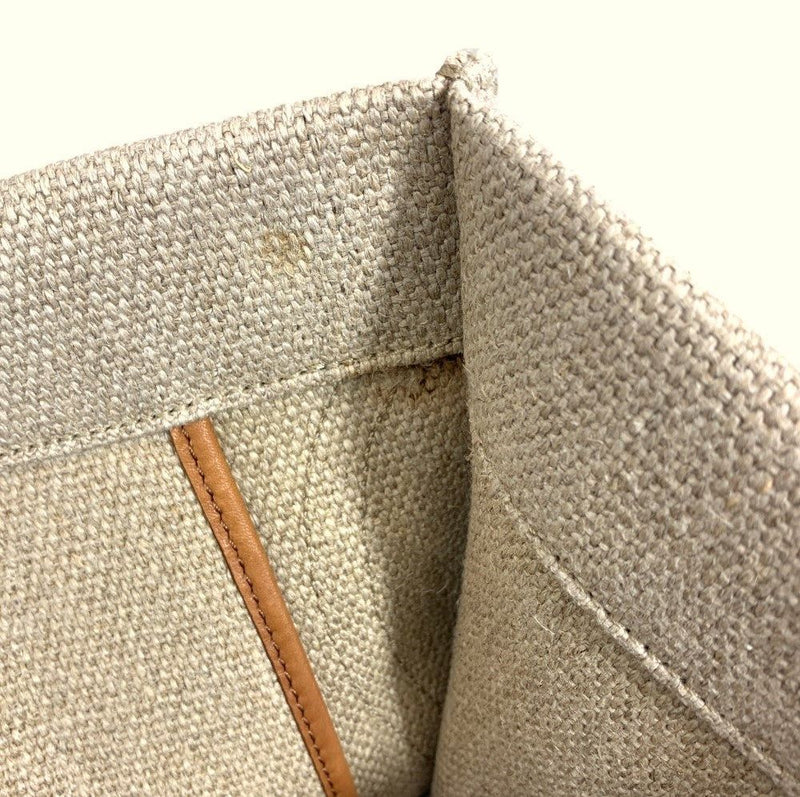 CELINE Luggage Phantom Tote Bag Beige x Caramel Linen/Leather Women's Bag