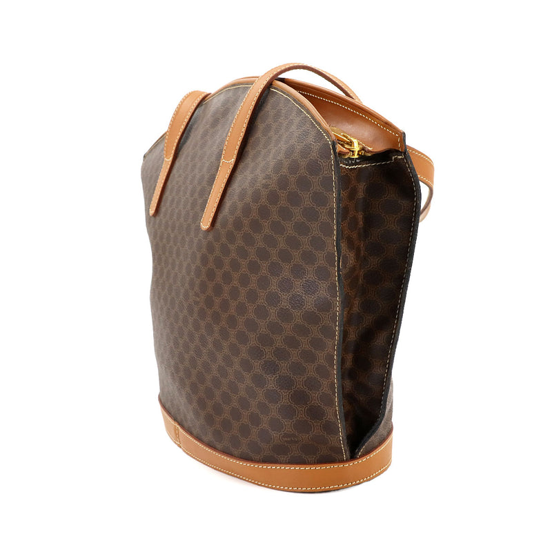 [Good condition] CELINE Macadam Tote Bag PVC Leather Brown Gold Metal Fitting