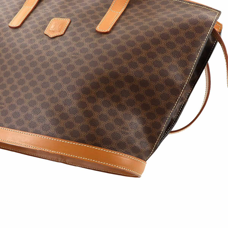 [Good condition] CELINE Macadam Tote Bag PVC Leather Brown Gold Metal Fitting