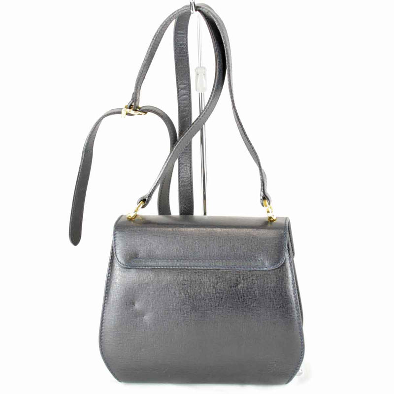 "USED" Salvatore Ferragamo Ferragamo Shoulder Bag Leather Dark Navy Women's