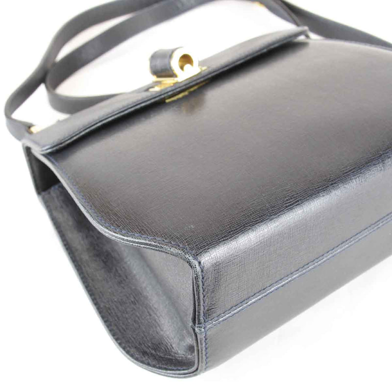 "USED" Salvatore Ferragamo Ferragamo Shoulder Bag Leather Dark Navy Women's