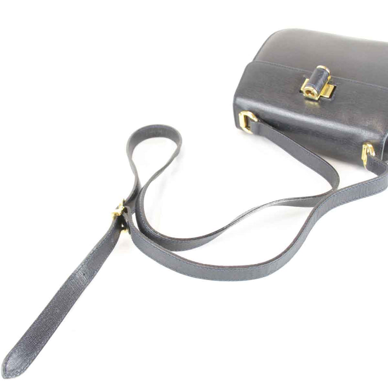 "USED" Salvatore Ferragamo Ferragamo Shoulder Bag Leather Dark Navy Women's