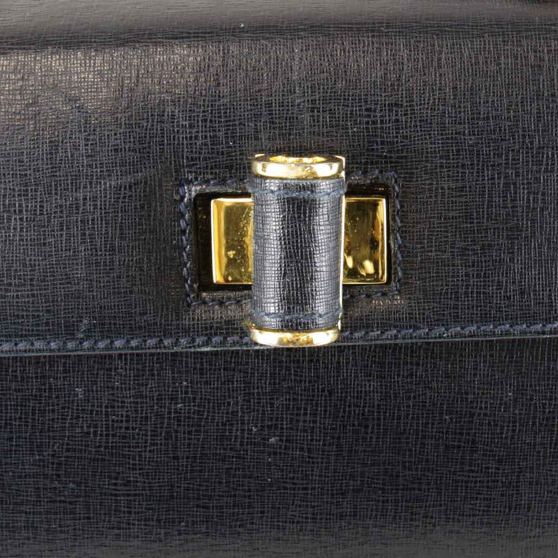 "USED" Salvatore Ferragamo Ferragamo Shoulder Bag Leather Dark Navy Women's