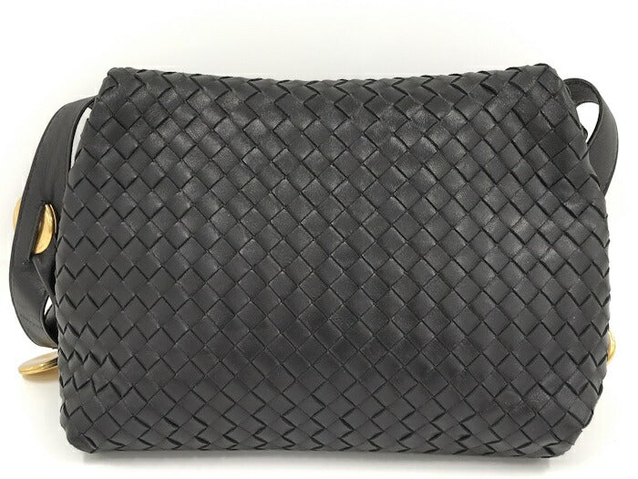 [Used] BOTTEGA VENETA Shoulder Bag Intrecciato Leather Black