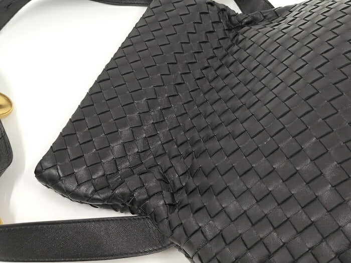 [Used] BOTTEGA VENETA Shoulder Bag Intrecciato Leather Black