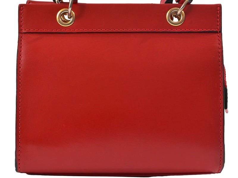 Celine Square Mini 2WAY Shoulder Bag Handbag Red Women's Leather Small Mini Bag