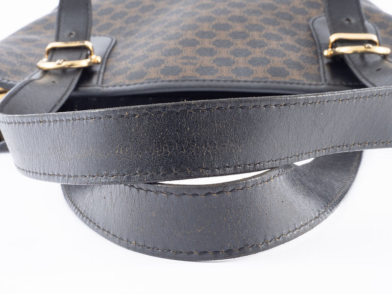 Celine Macadam Tote Bag PVC | Leather Black Women's Hand Old Vintage Brazon
