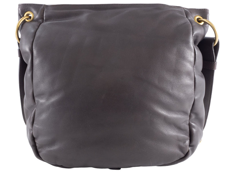 Bottega Veneta Intrecciato Shoulder Bag 199746 Leather Dark Brown Women's A4