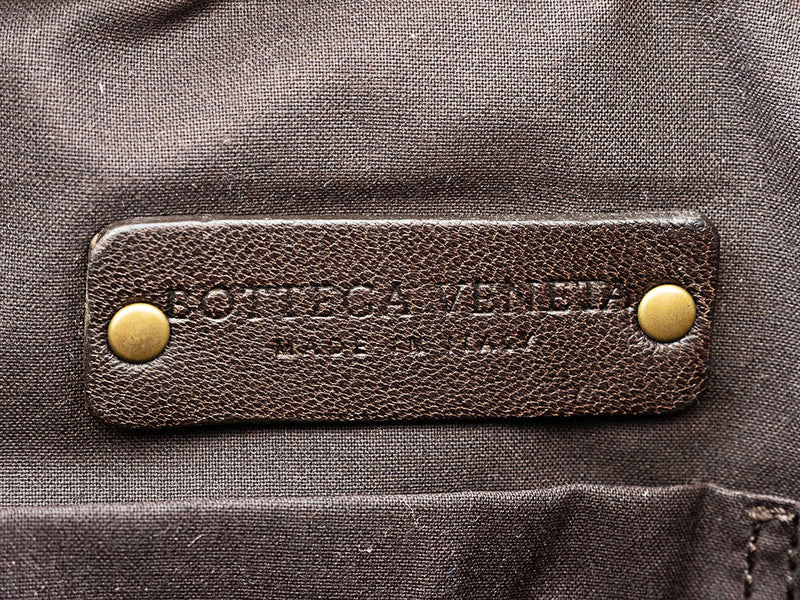 Bottega Veneta Intrecciato Shoulder Bag 199746 Leather Dark Brown Women's A4