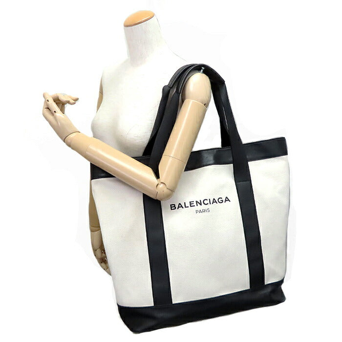 Balenciaga navy tote bag 374767 unisex logo canvas leather Ichikuya Marutaka