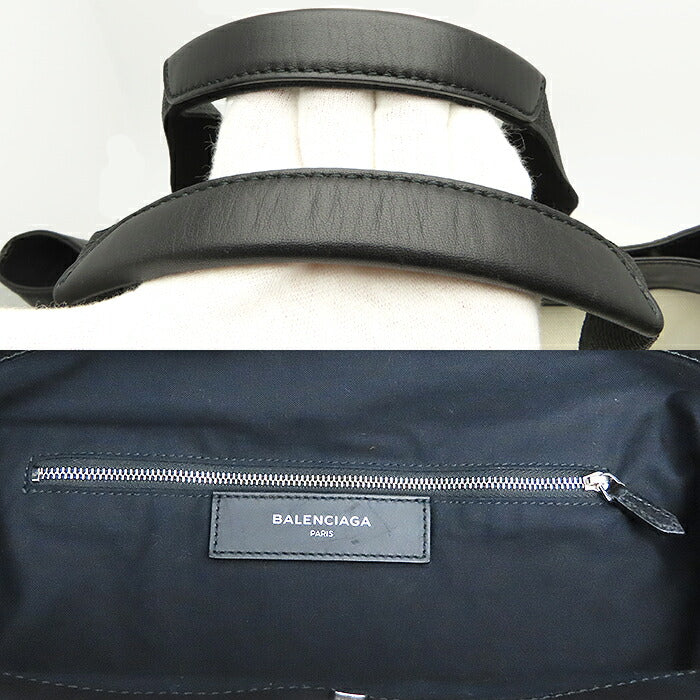 Balenciaga navy tote bag 374767 unisex logo canvas leather Ichikuya Marutaka