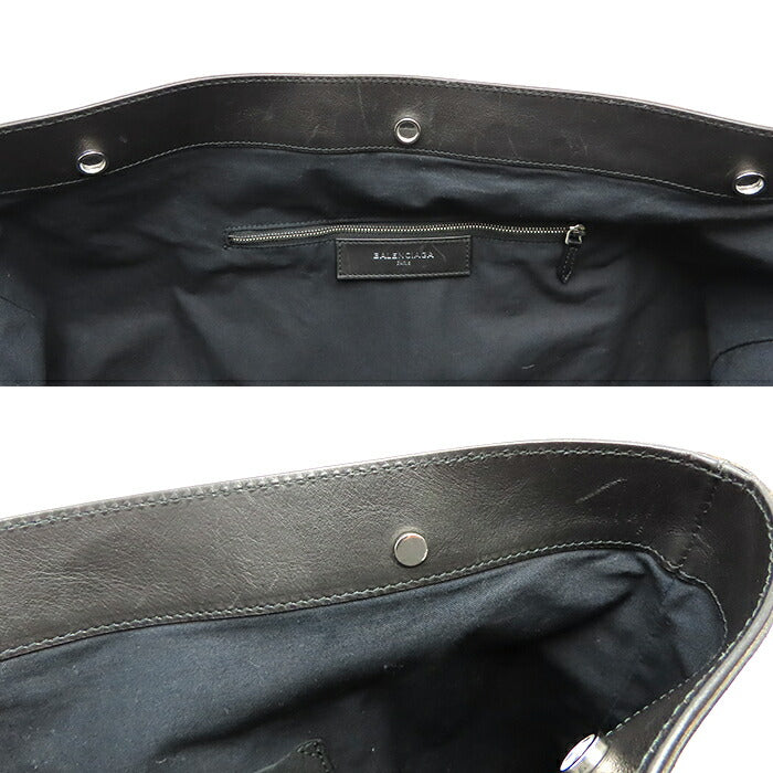 Balenciaga navy tote bag 374767 unisex logo canvas leather Ichikuya Marutaka