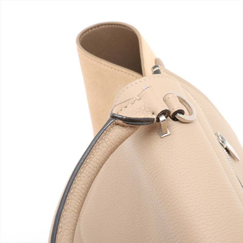 [Used] Celine Trapeze Leather x Suede 2WAY Handbag Beige