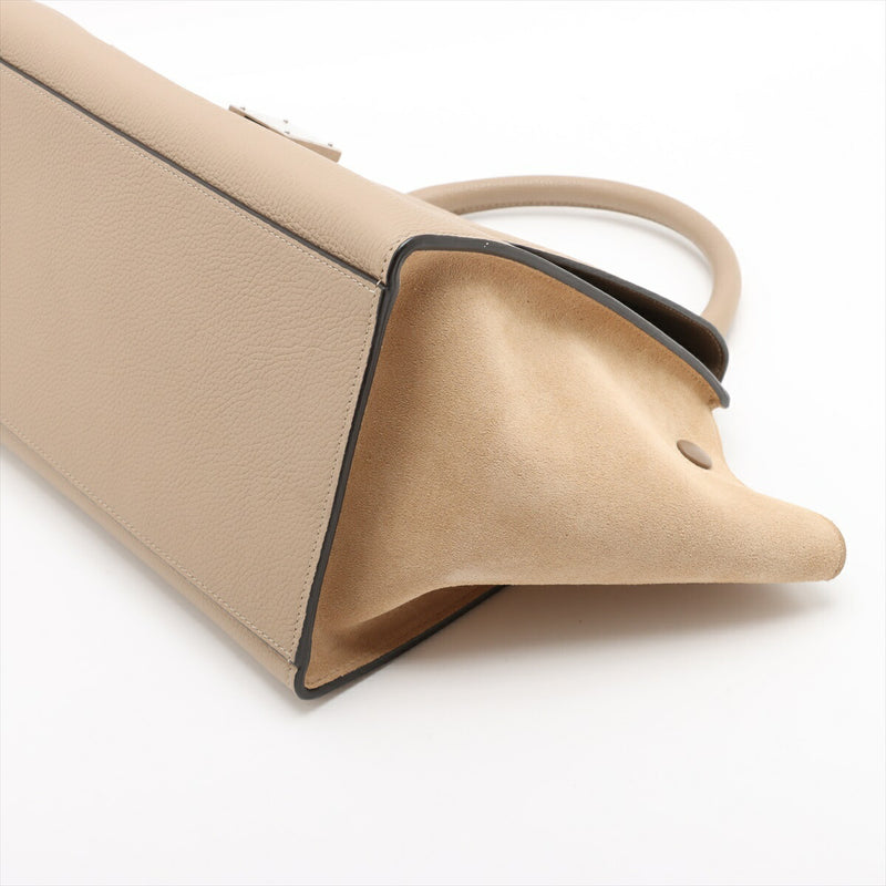 [Used] Celine Trapeze Leather x Suede 2WAY Handbag Beige