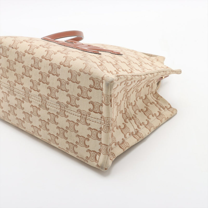 [Used] Celine Triomphe Cabatice Canvas 2WAY Handbag Beige x Brown