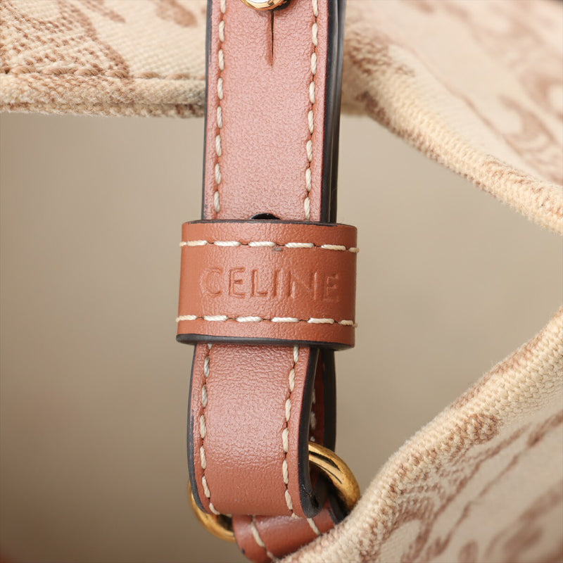 [Used] Celine Triomphe Cabatice Canvas 2WAY Handbag Beige x Brown