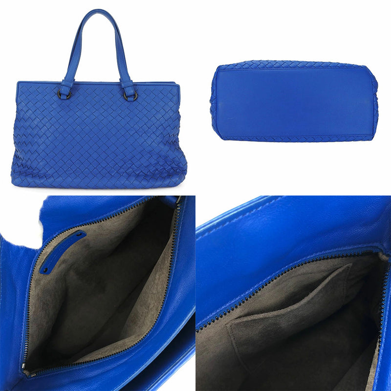 ☆ [Used] BOTTEGA VENETA 2WAY Handbag Shoulder Intrecciato Blue Women's Leather