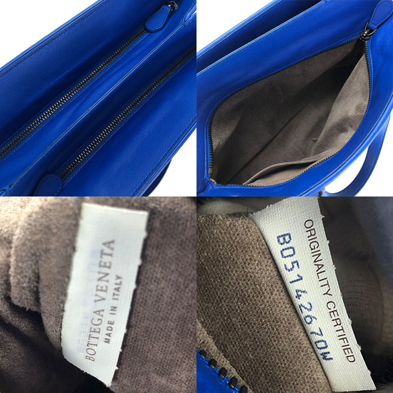 ☆ [Used] BOTTEGA VENETA 2WAY Handbag Shoulder Intrecciato Blue Women's Leather
