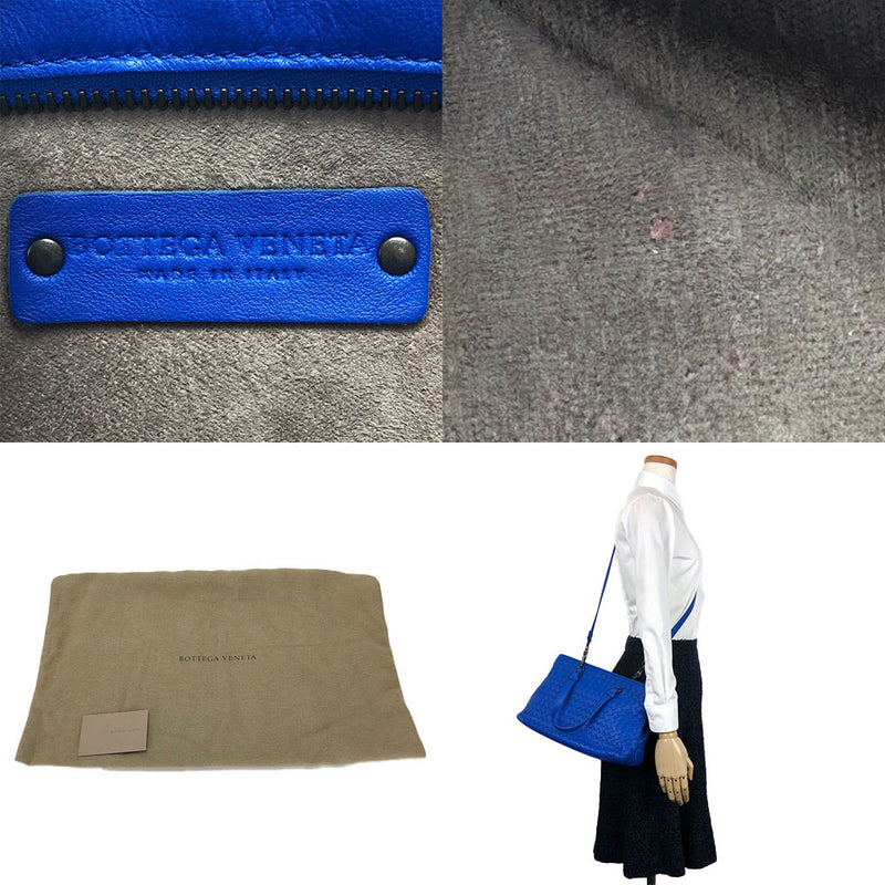 ☆ [Used] BOTTEGA VENETA 2WAY Handbag Shoulder Intrecciato Blue Women's Leather