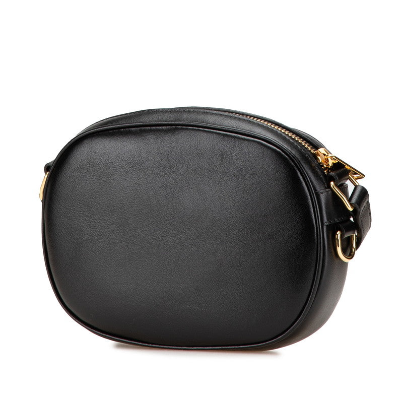 Celine C Charm Small Crossbody Shoulder Bag Camera Bag Black Leather Women's