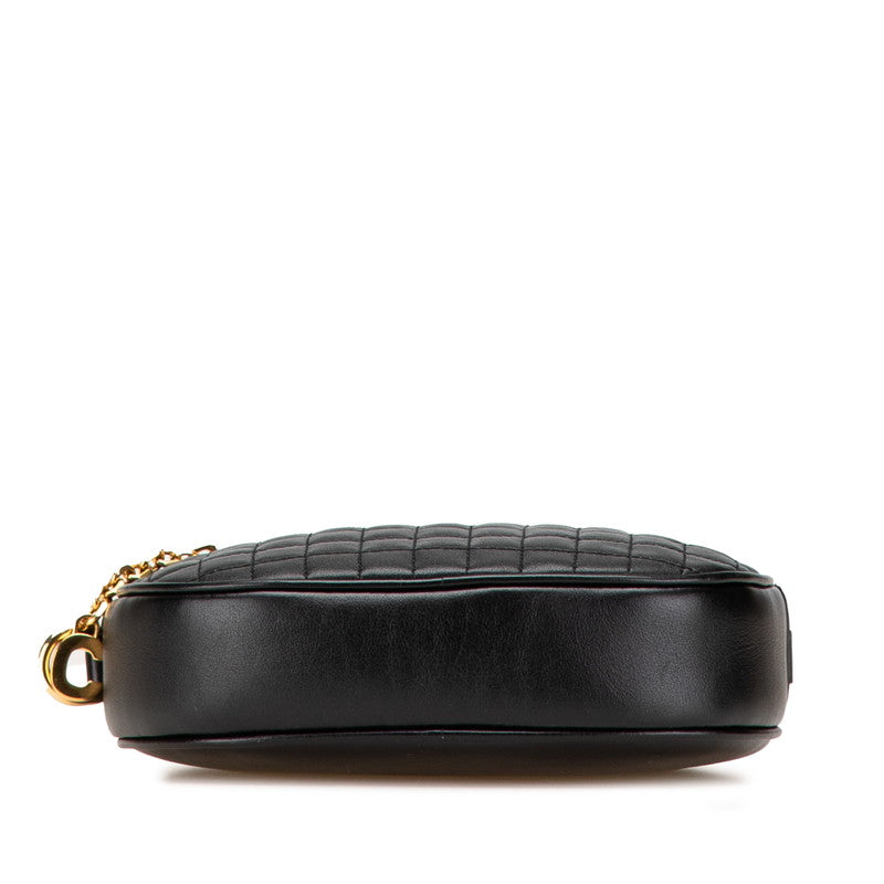 Celine C Charm Small Crossbody Shoulder Bag Camera Bag Black Leather Women's