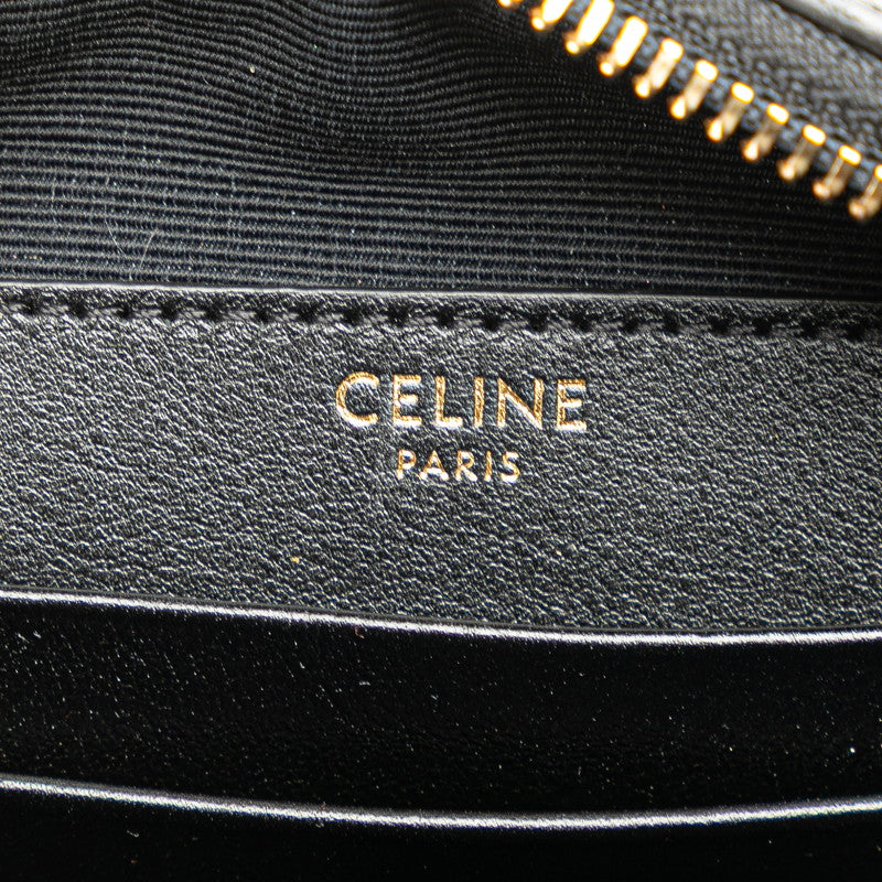 Celine C Charm Small Crossbody Shoulder Bag Camera Bag Black Leather Women's