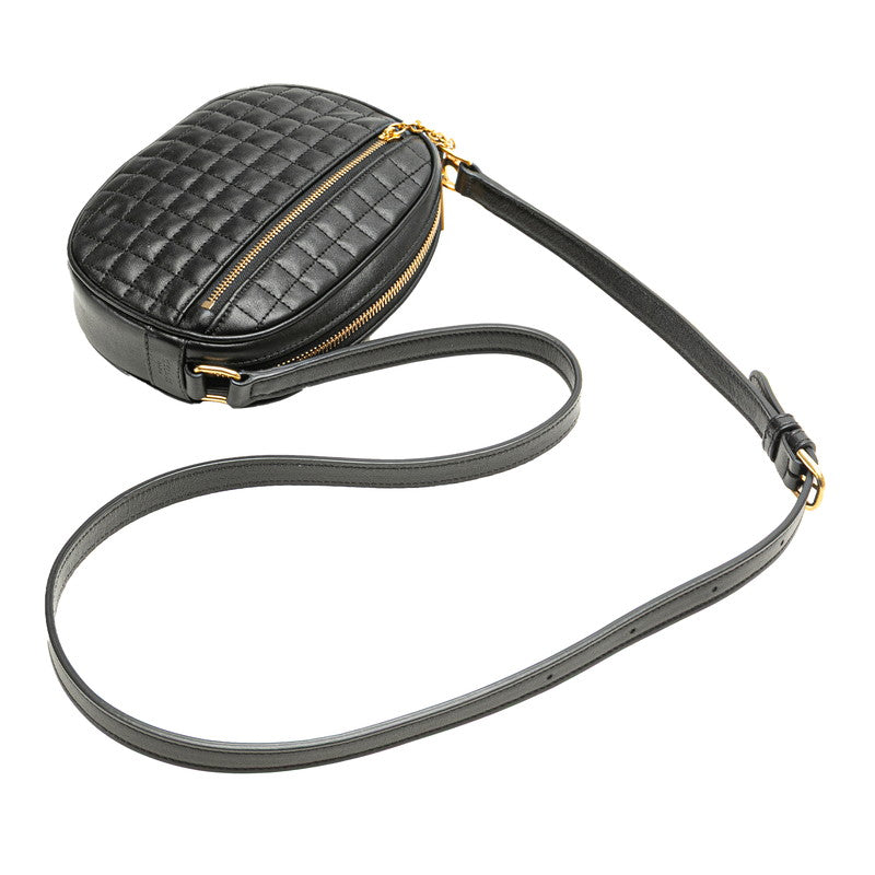 Celine C Charm Small Crossbody Shoulder Bag Camera Bag Black Leather Women's