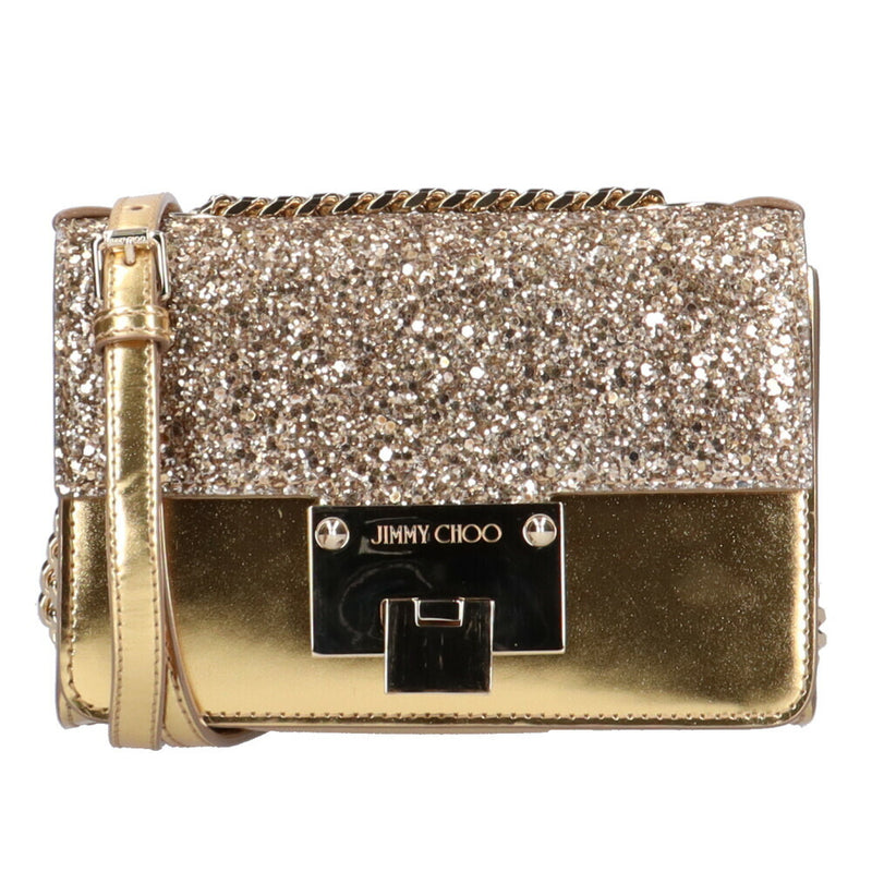 Jimmy Choo Soft Mini Level Shoulder Bag Jimmy Choo Leather Gold Women's JIMMY